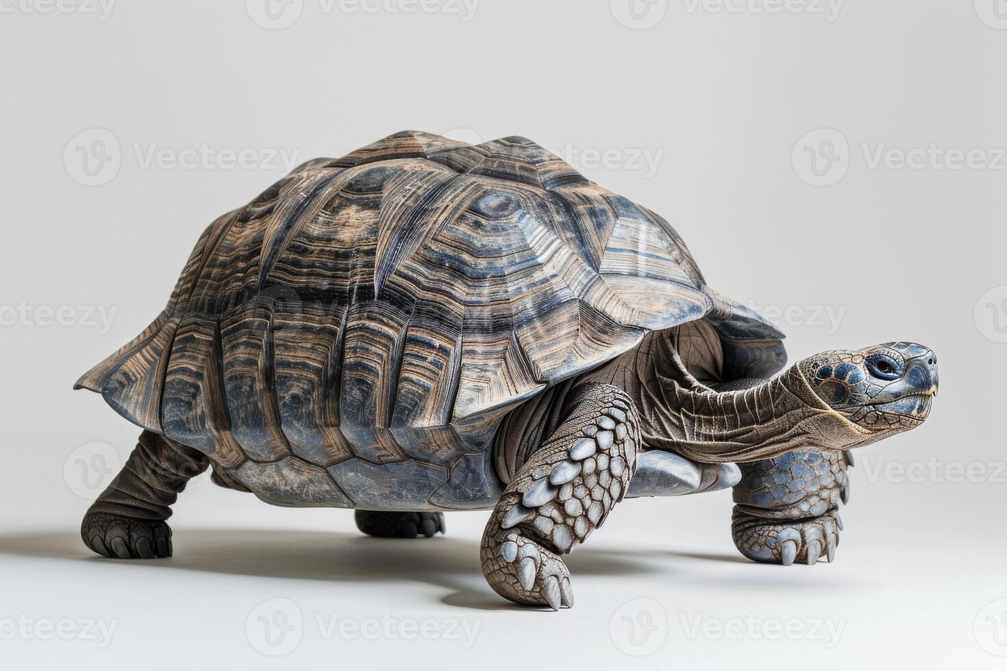 A turtle is standing on its back legs photo