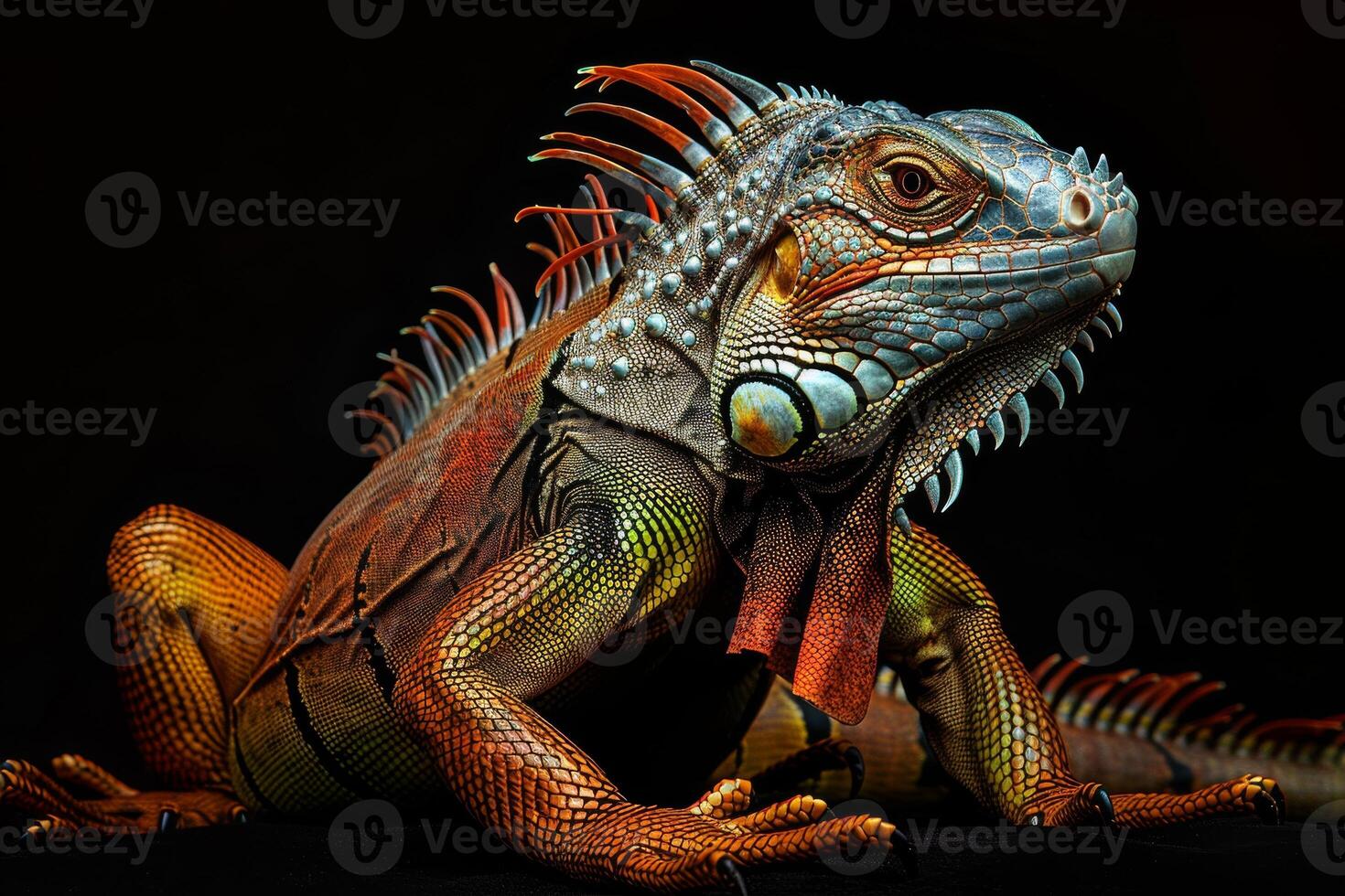 A lizard with colorful markings photo