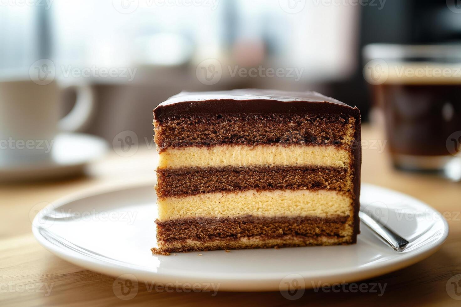 A piece of cake on a plate photo
