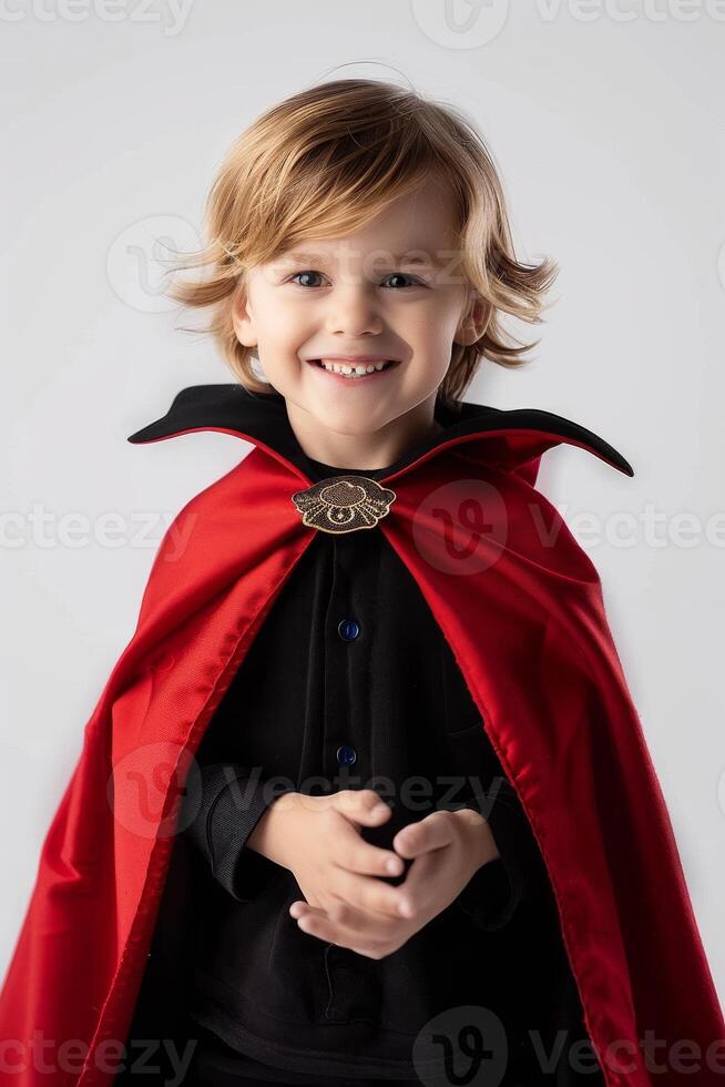 A little boy dressed as a vampire photo