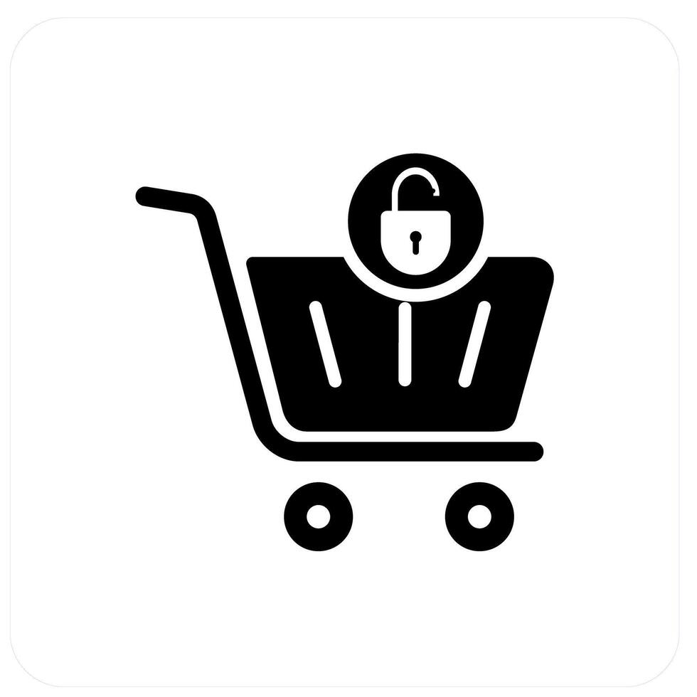 Cart Protection and trolley icon concept vector