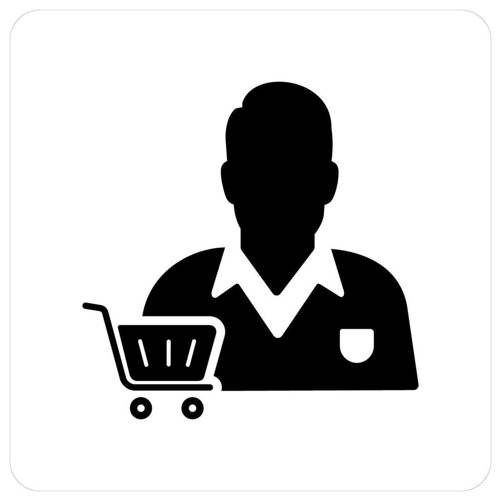 Store Owner and owner icon concept vector