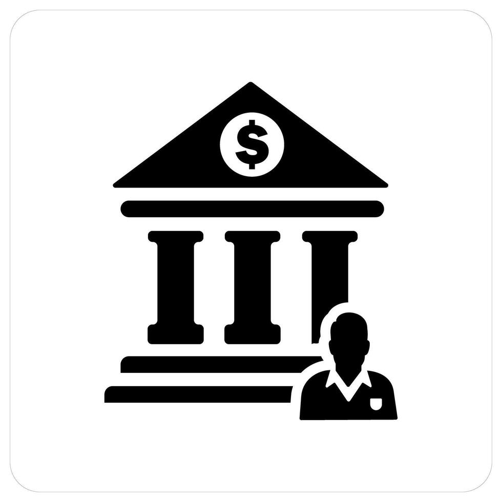 Bank Owner and bank icon concept vector