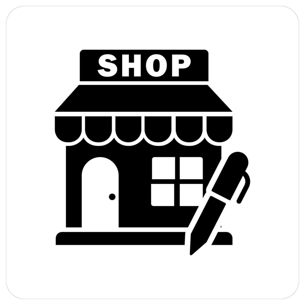 Edit Store and store icon concept vector