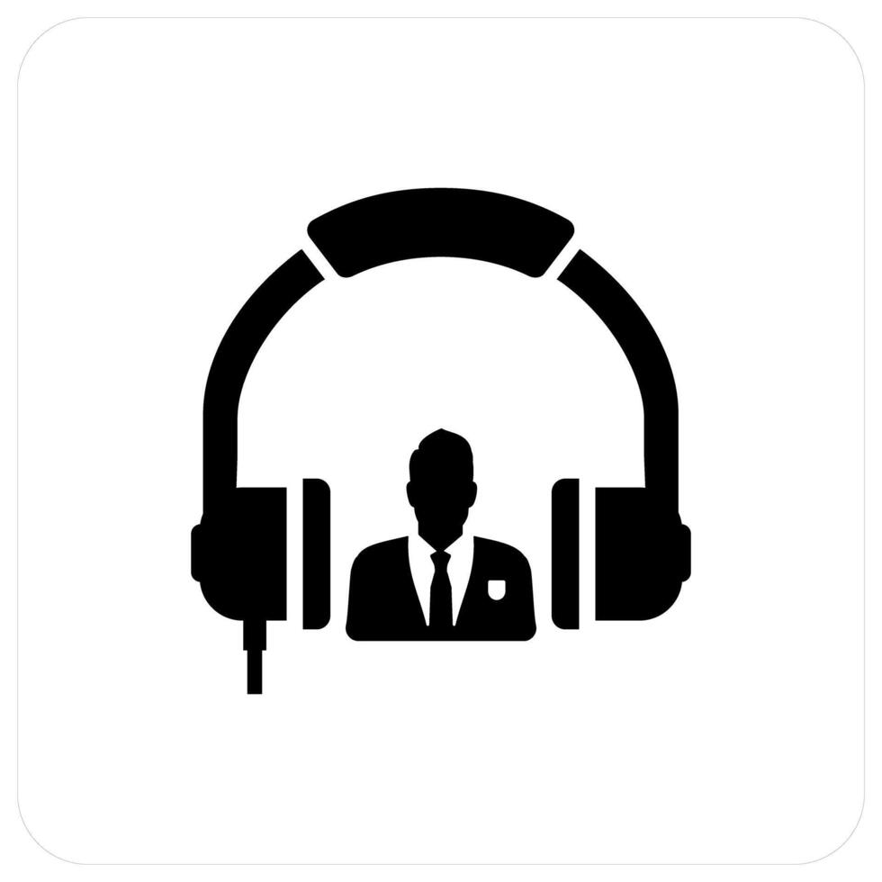 Listen Music and headphone icon concept vector