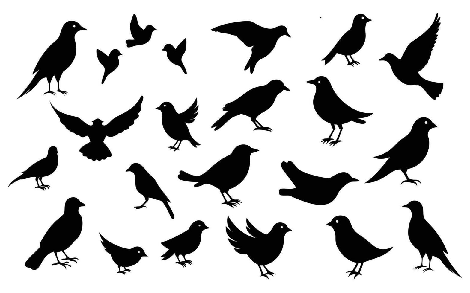 All types of birds silhouette Bird Silhouette vector