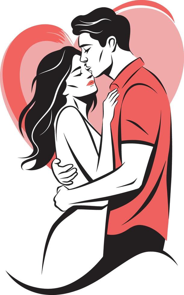 T-shirt Simple Yet Profound, Embracing Love in Lines. vector