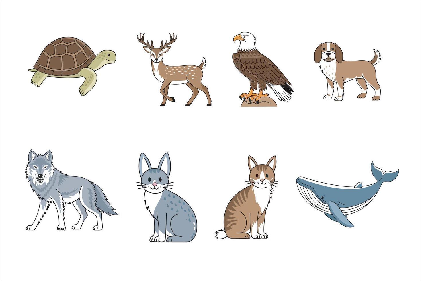 Elegant Line Animal Collection. vector