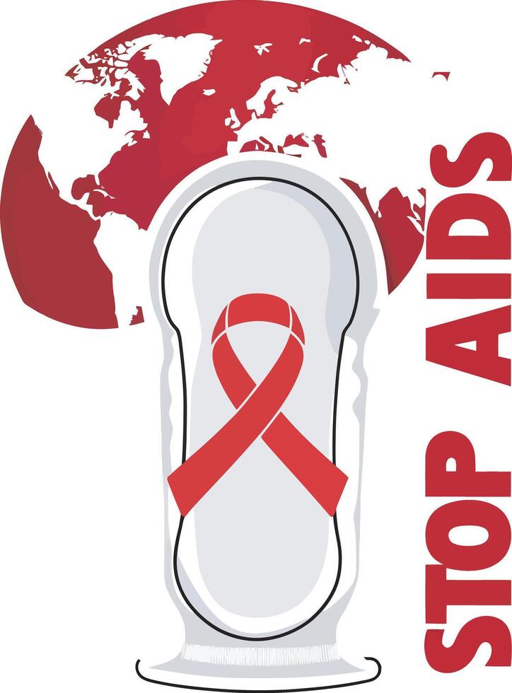 T-shirt Together We Can Stop AIDS. vector