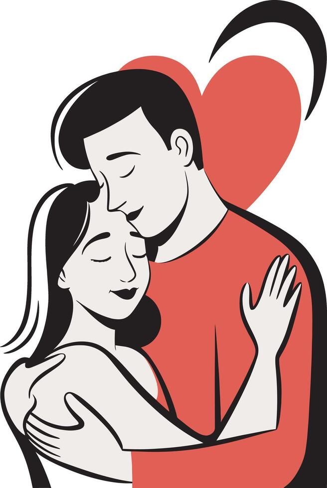 T-shirt Heartfelt Moments in Bold Lines and Red. vector