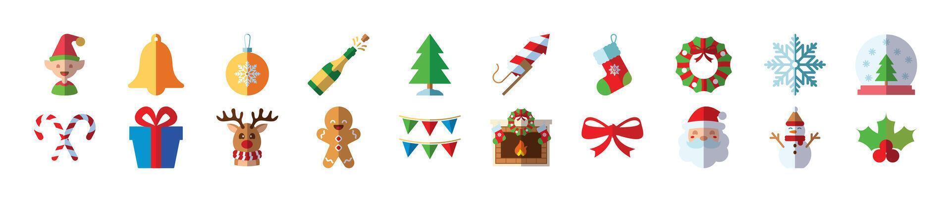 Christmas and New Year Colorful Flat Illustrations for infographics, books, banners and other designs vector