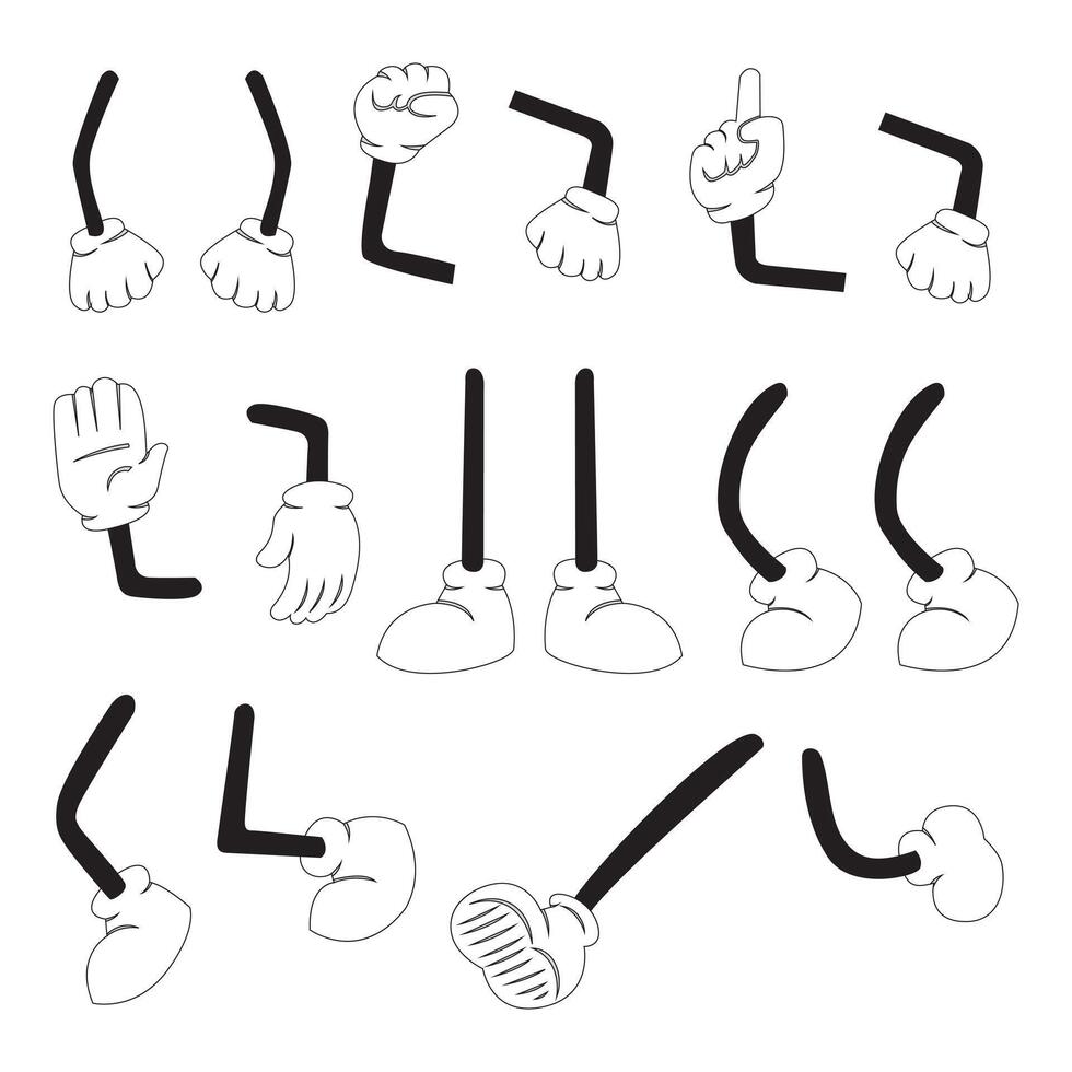 Illustration Collection of cute hands and feet vector