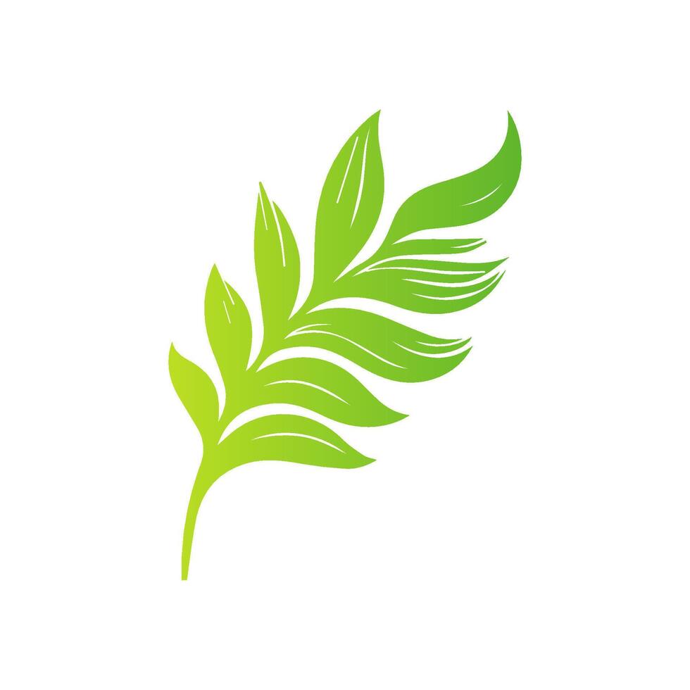 A green leaf icon on a white background vector