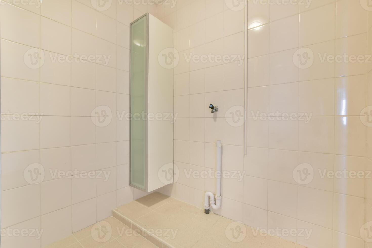 A bathroom with a shower and toilet in it photo