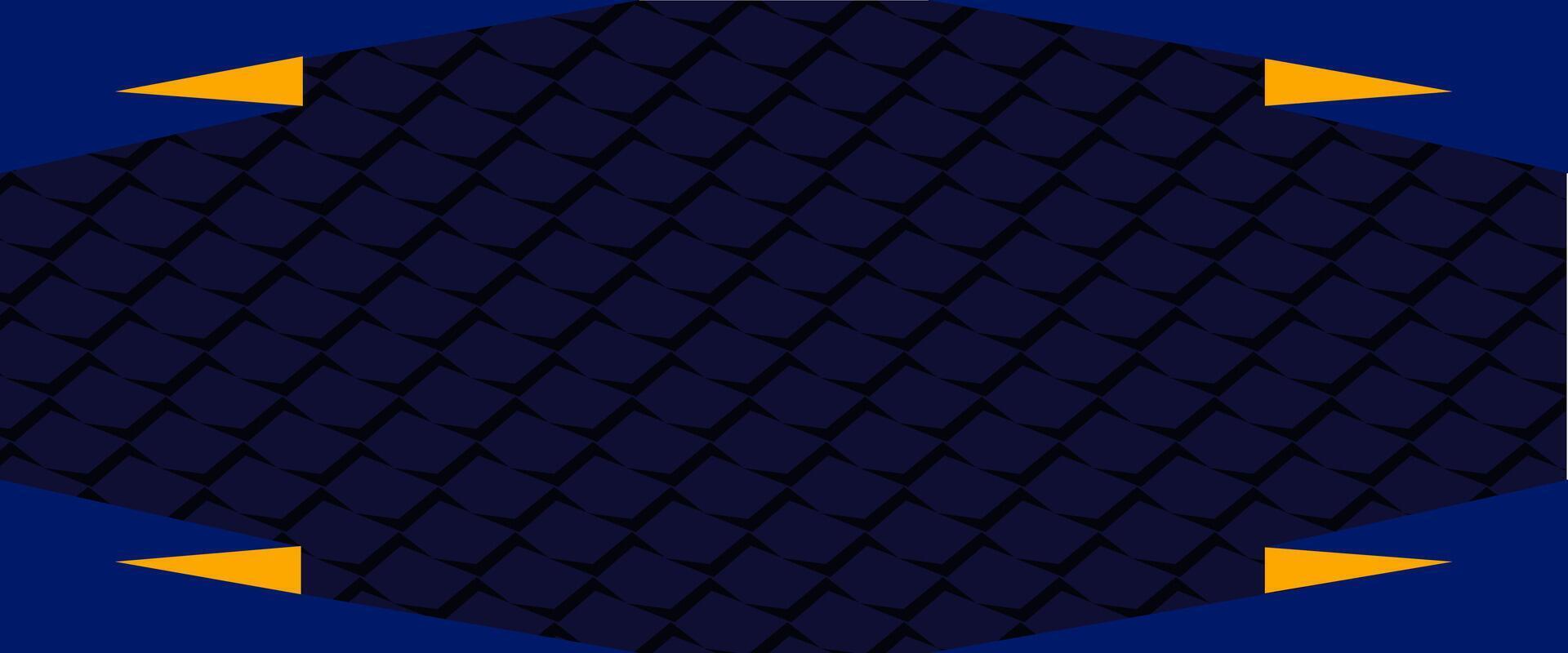 A blue and yellow hexagon pattern with a black background vector