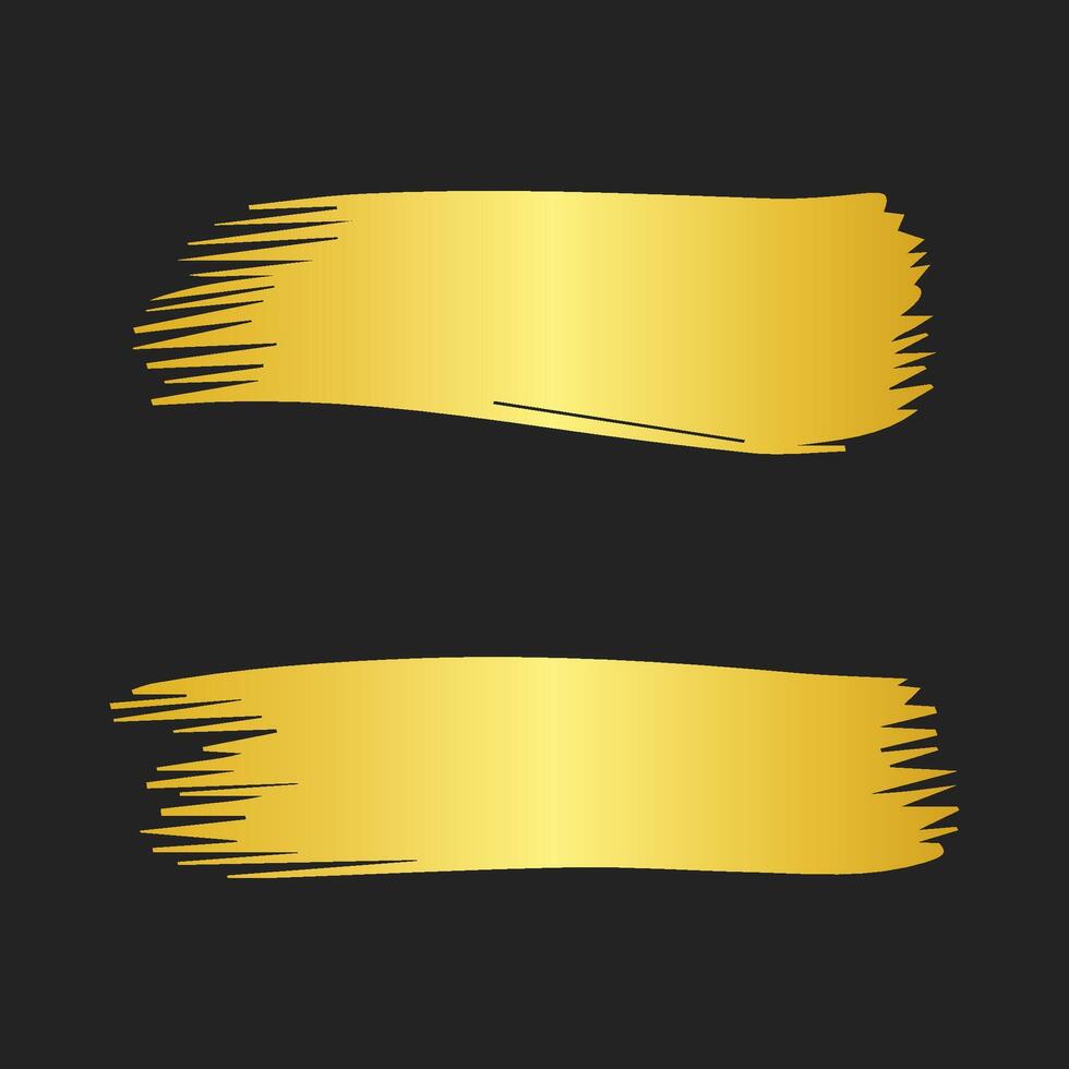 Golden ribbon on black background vector