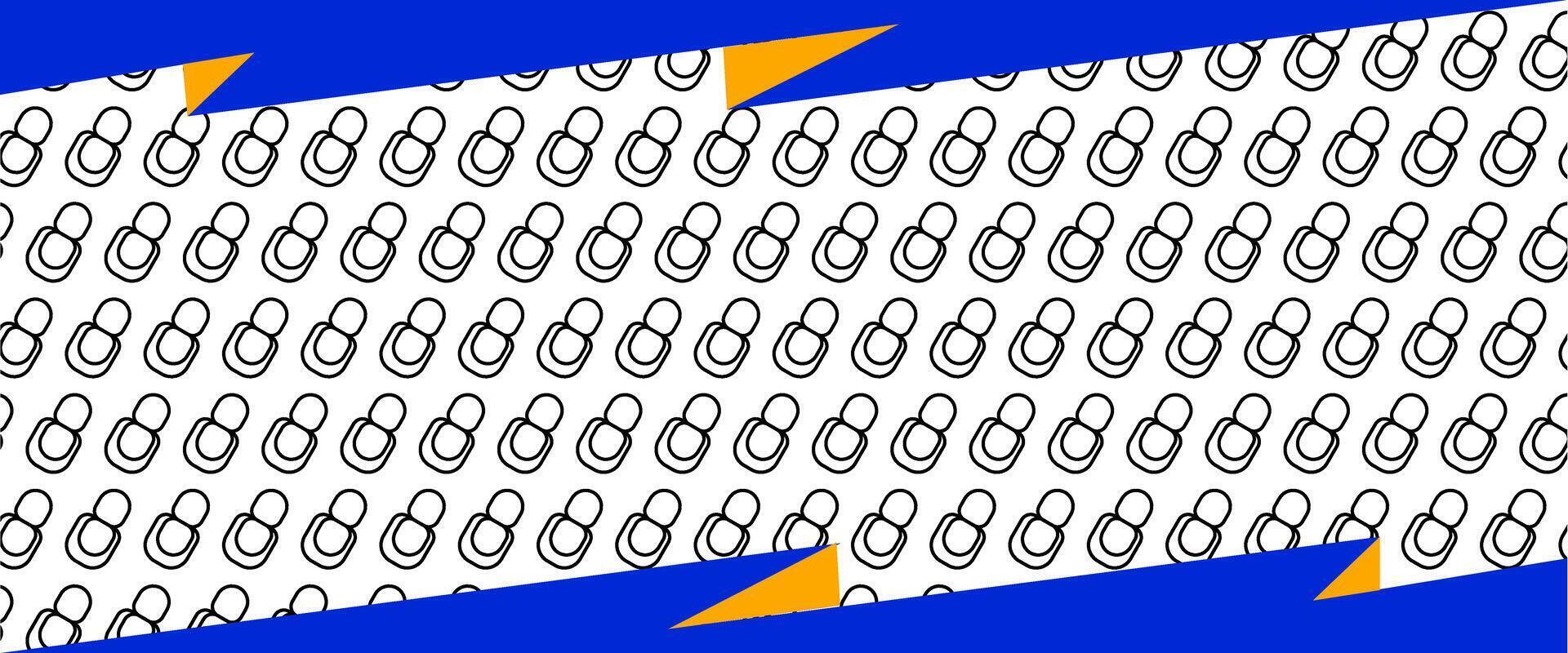 A blue and white background with a blue and orange triangle pattern vector