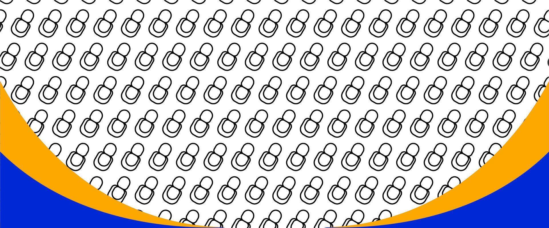 A blue and white background with a blue and orange border vector