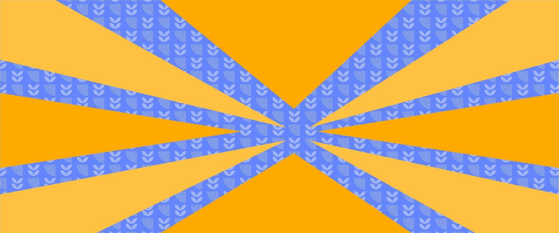 A blue and orange pattern with a starburst design vector