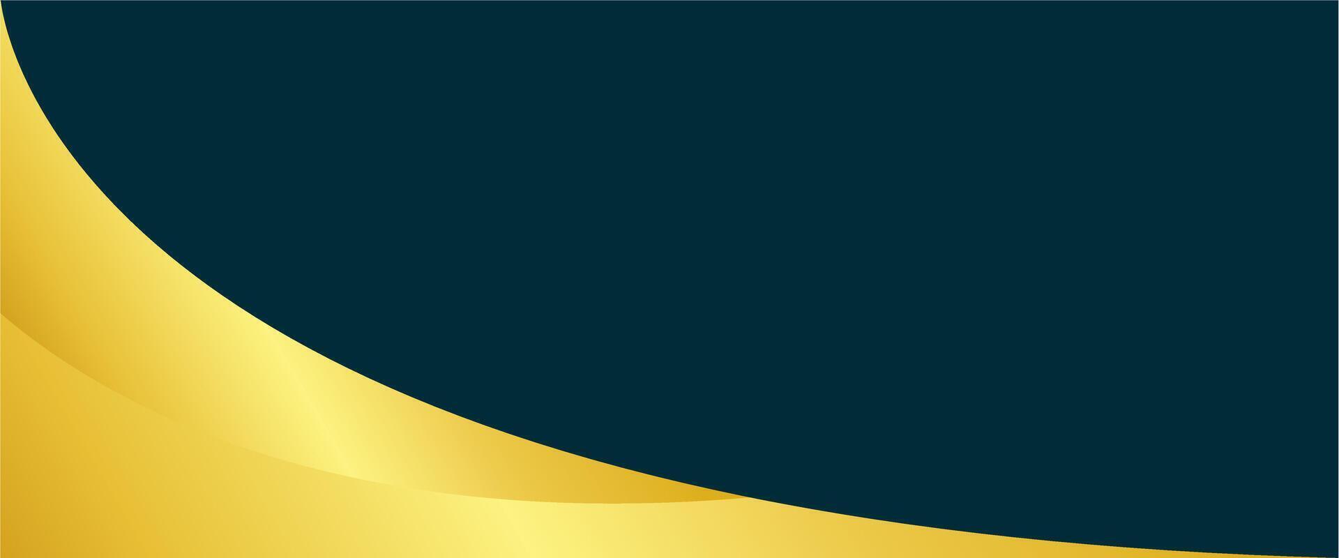 Golden curved background with black and gold vector