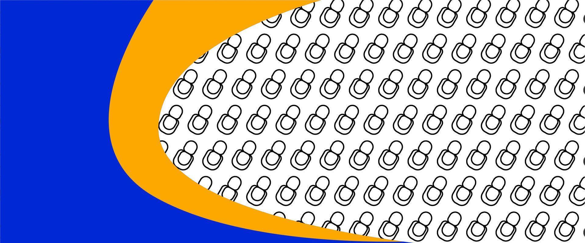 A blue and orange background with a white and orange circle vector