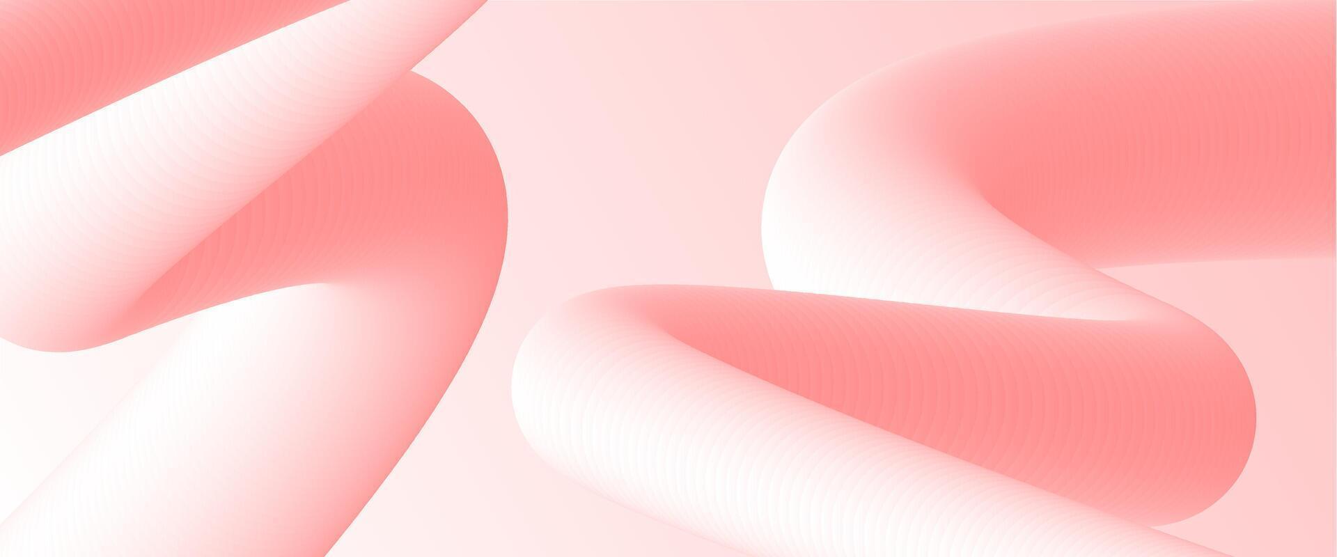 Abstract pink background with curved lines vector