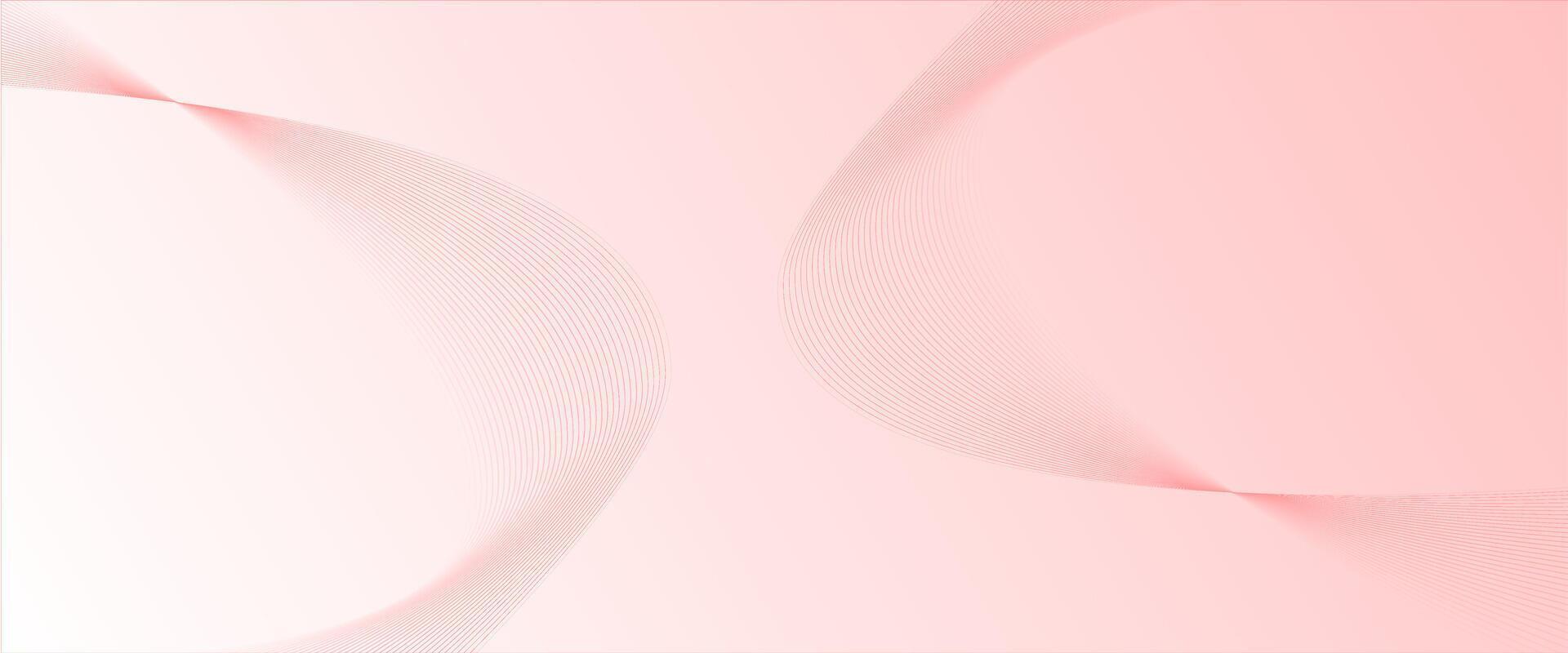 Abstract pink background with curved lines vector