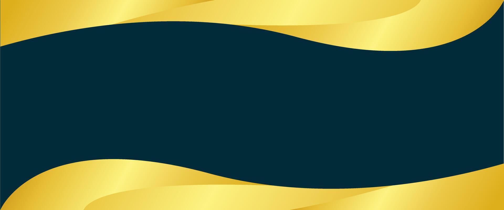 Golden wavy background with black background vector