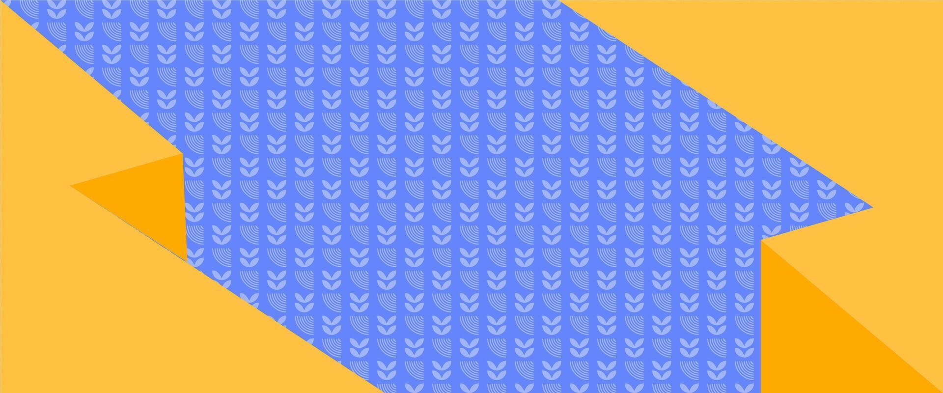 A blue and orange patterned paper with a blue arrow vector