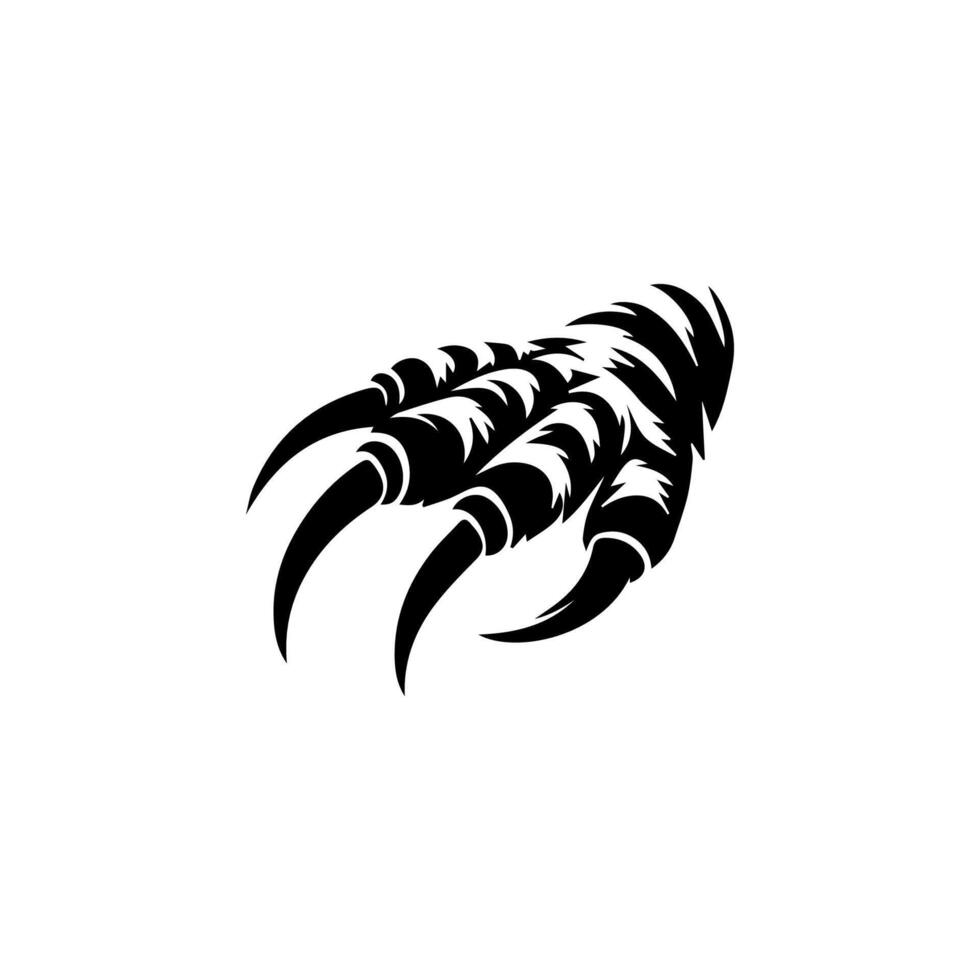 A black and white illustration of a claw vector