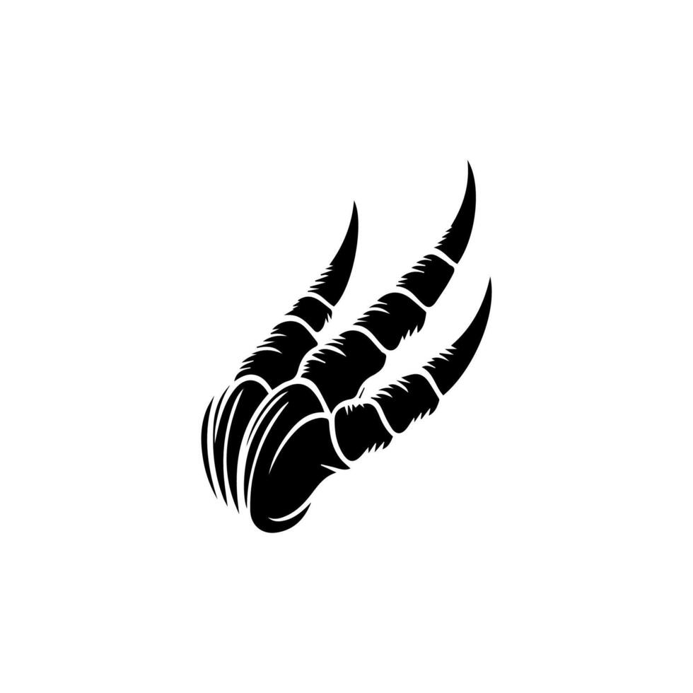 A black and white illustration of a claw vector