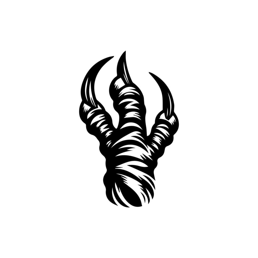 A black and white illustration of a claw hand vector