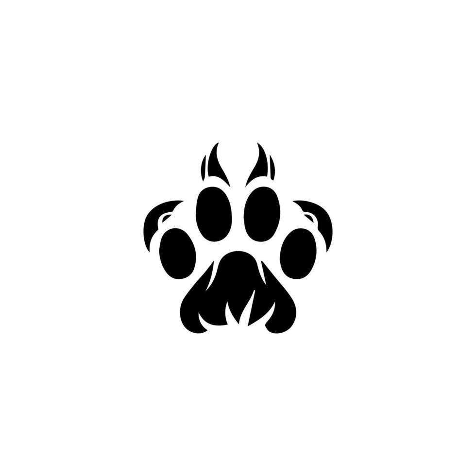 A black and white paw print on a white background vector
