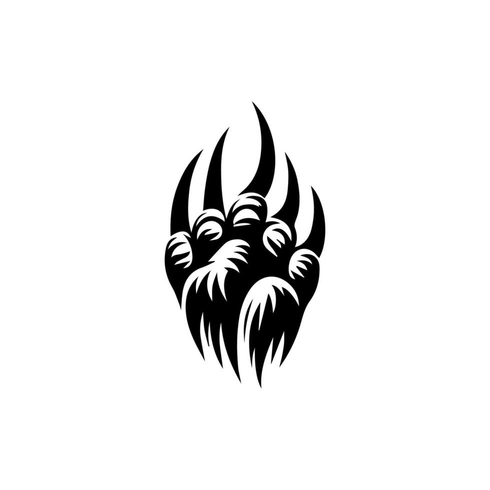 A black bear paw logo on a white background vector