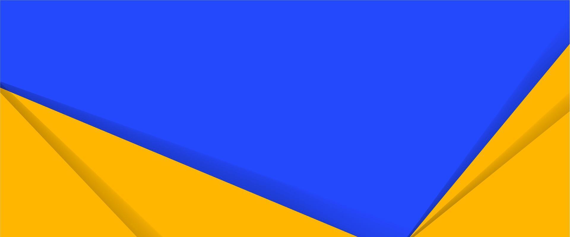 A blue and yellow paper background with a triangle vector