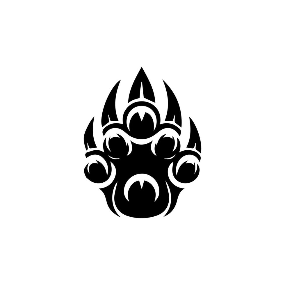 A black bear paw logo on a white background vector