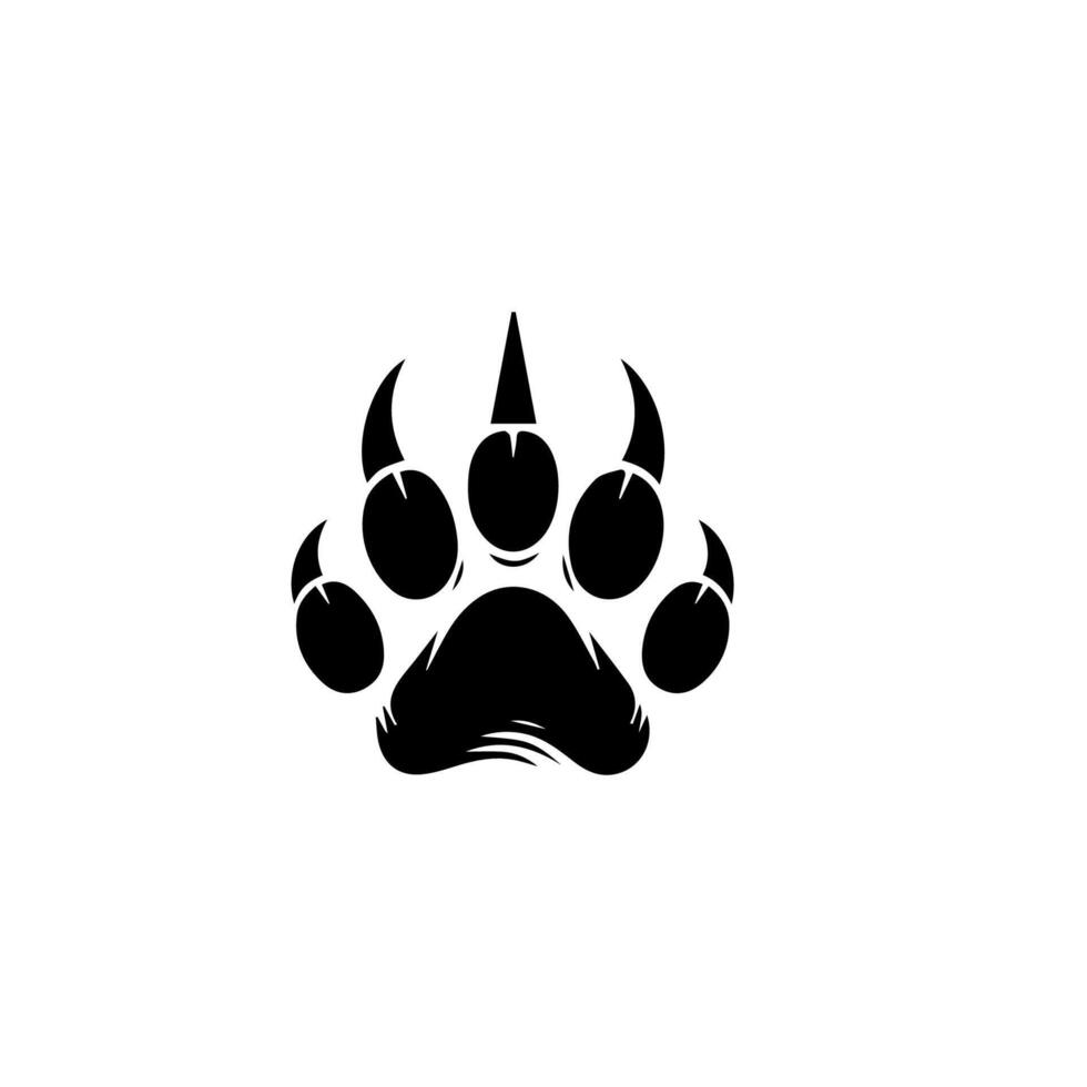 A black bear paw print on a white background vector