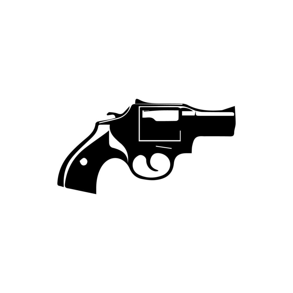 A black and white illustration of a gun vector