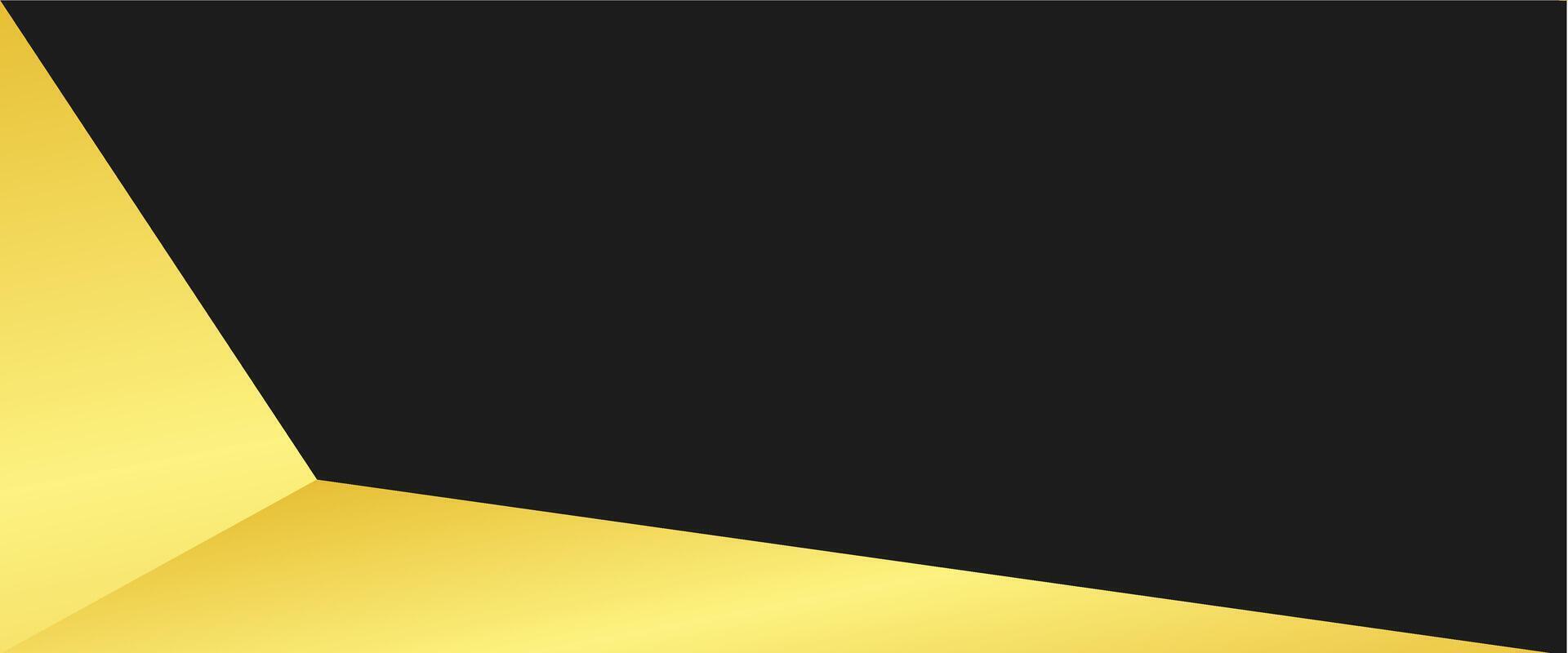 A black and gold background with a black and yellow triangle vector