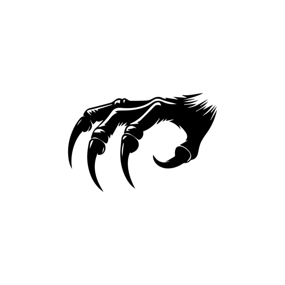 A black and white illustration of a claw hand vector