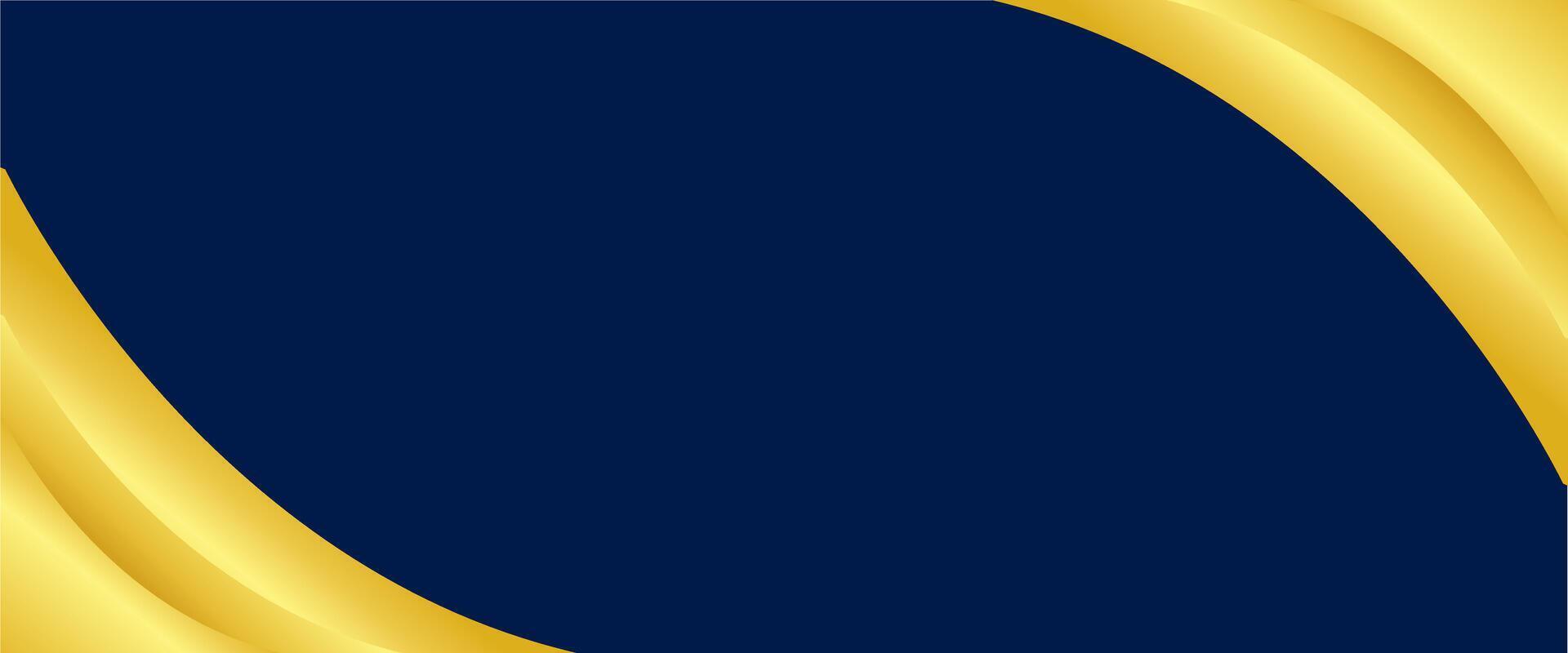 A blue and gold background with a curved line vector