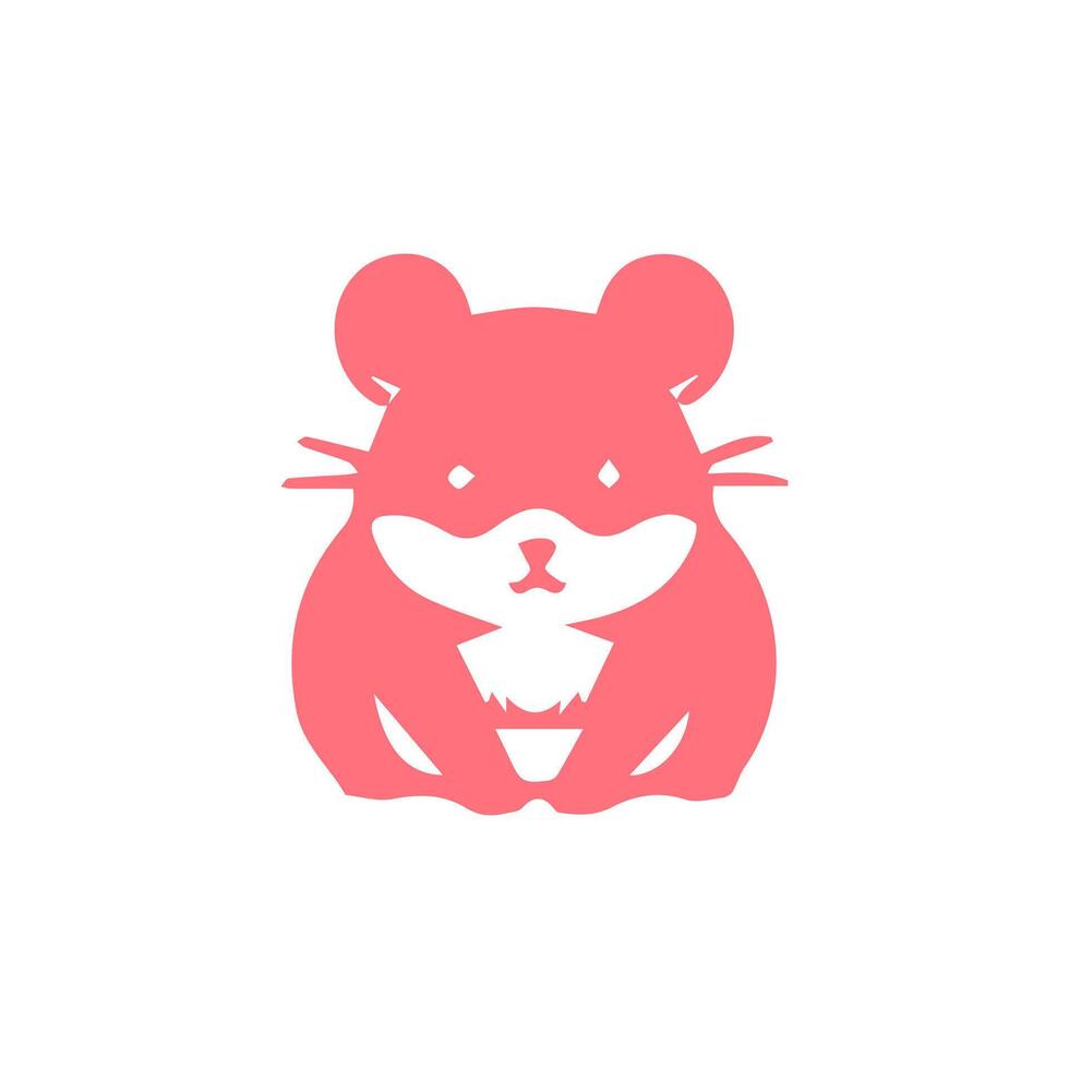 A pink mouse with a white face on a white background vector