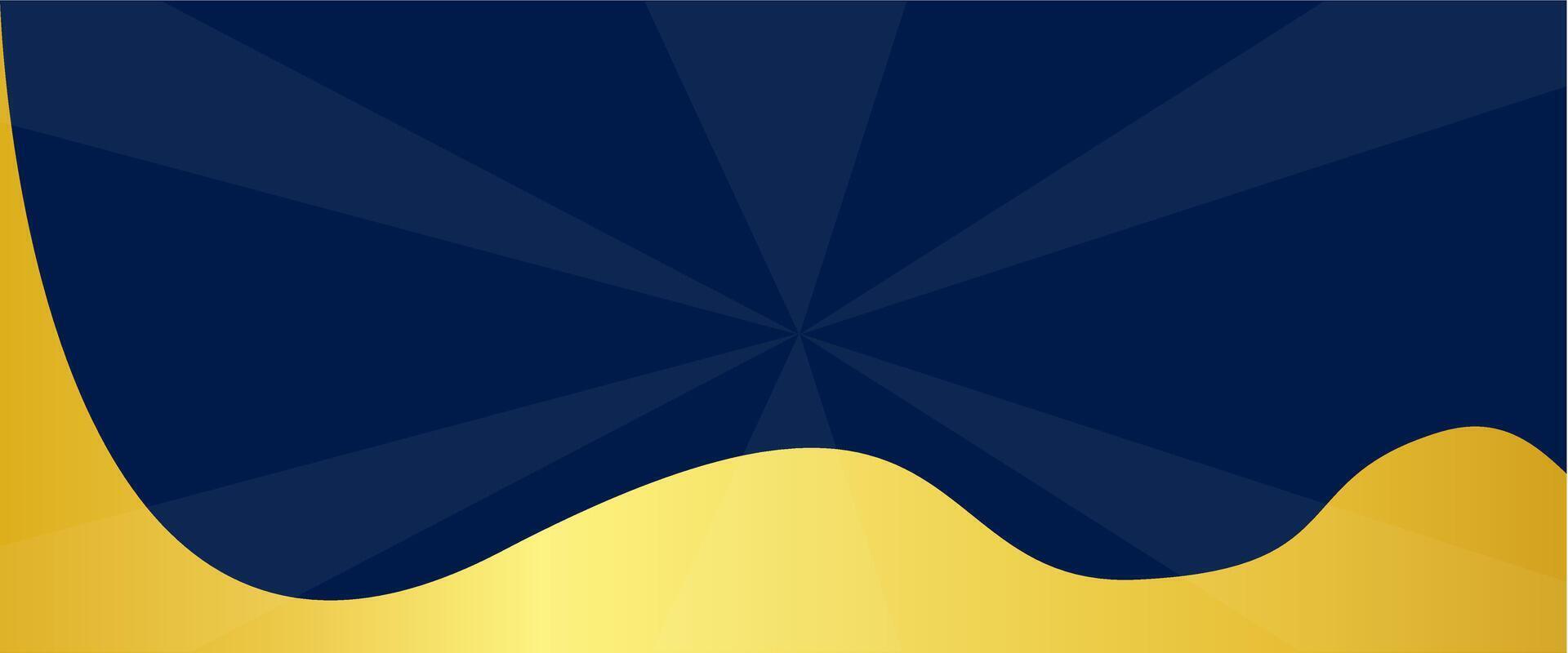 A blue and gold background with a wave pattern vector