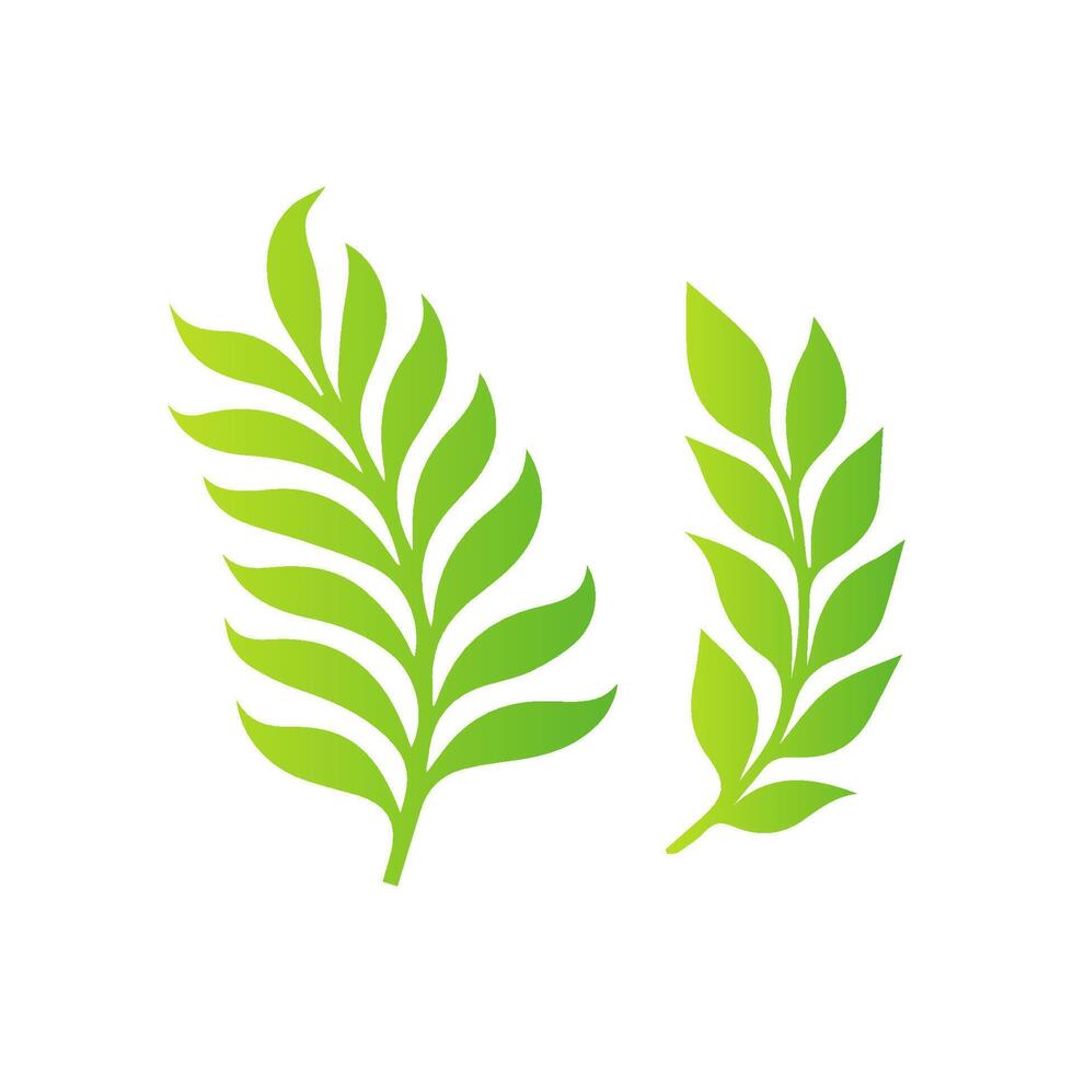 Green leaves on white background illustration vector