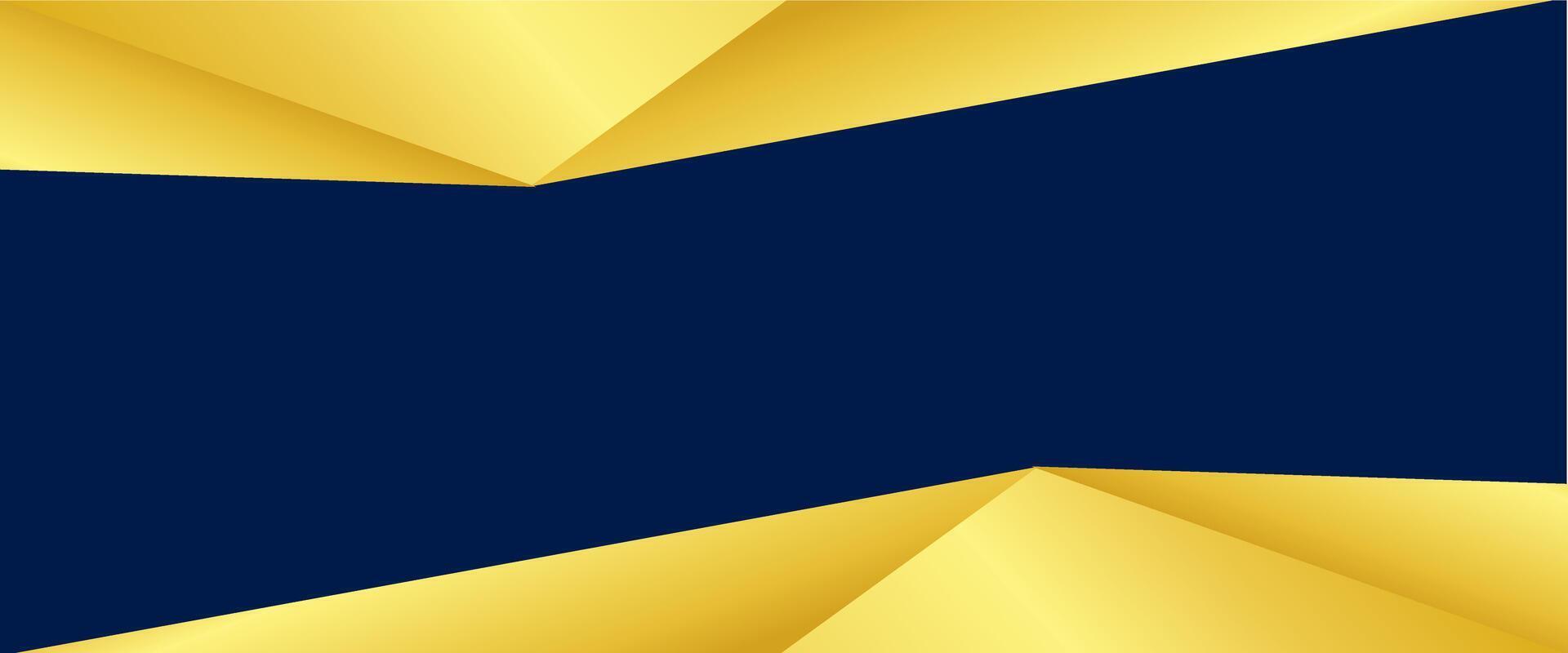 A blue and gold background with a triangle shape vector