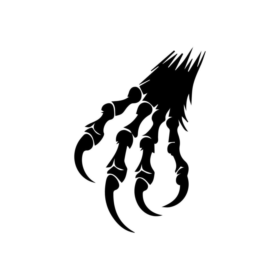 A black and white illustration of a claw hand vector