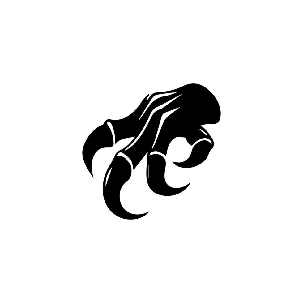 A black and white illustration of a claw vector
