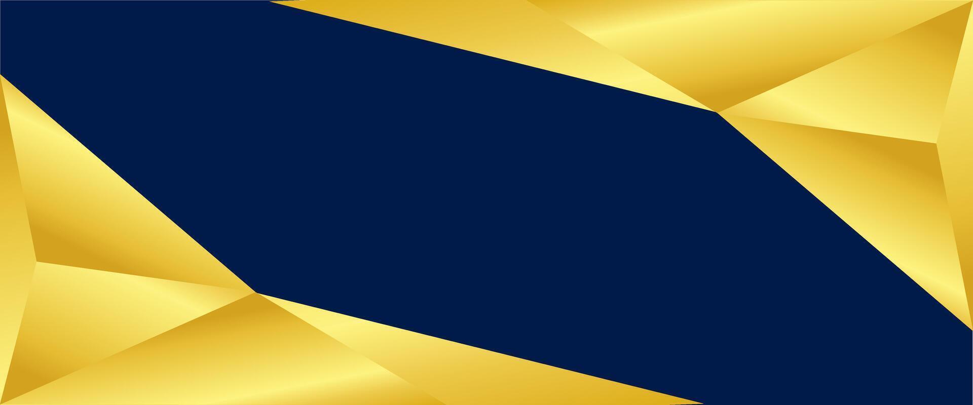 A blue and gold background with a diamond shape vector