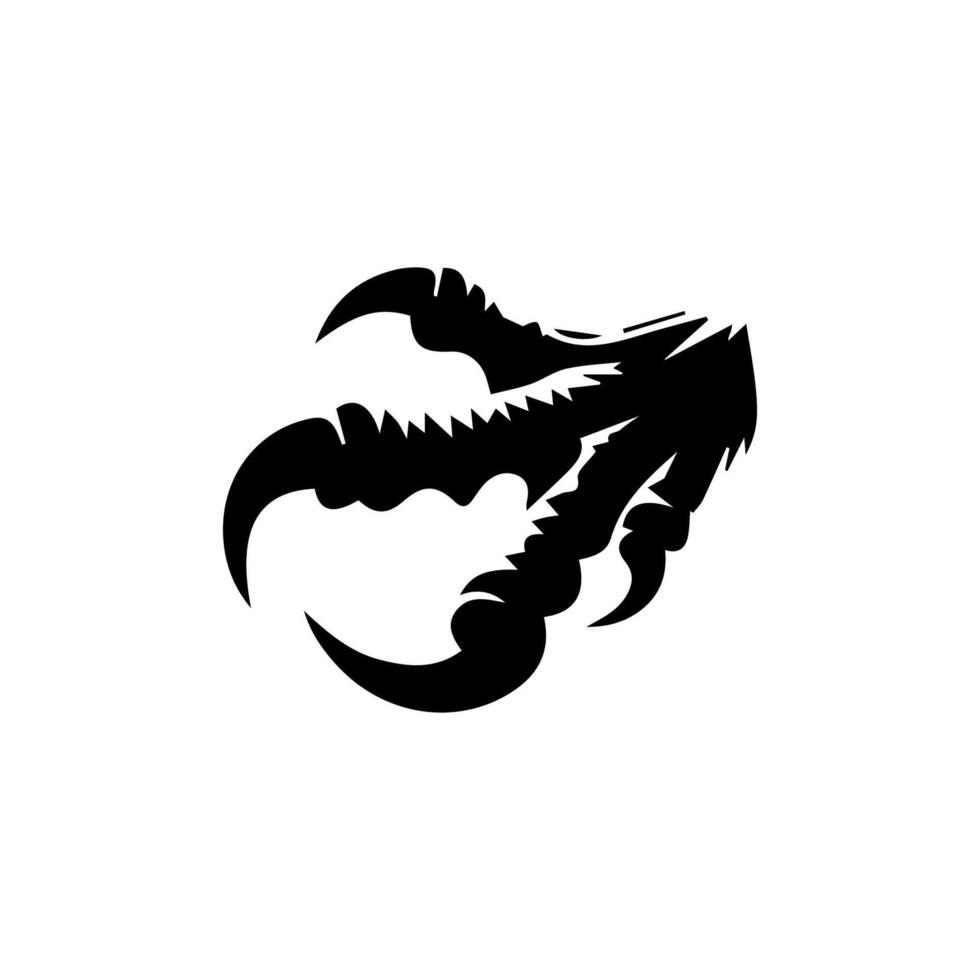 A black and white logo of a claw vector