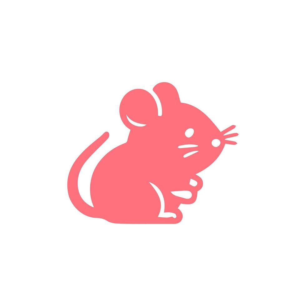A pink mouse icon on a white background vector